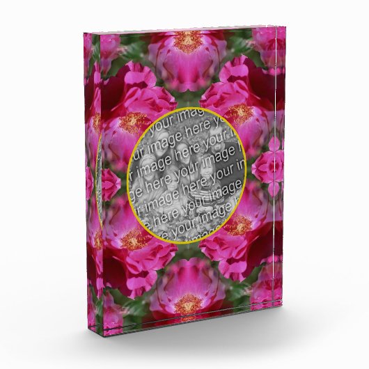 Pink Roses Floral Abstrakt hinzufügen Fotoblock (Links)