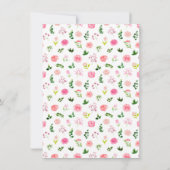 Pink Roses Floral Baby Shower Dankeskarte (Rückseite)