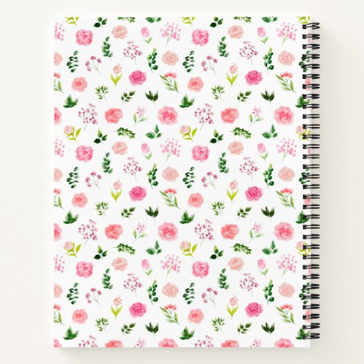 Pink Roses Floral Baby Shower Guest Book Notizblock (Rückseite)
