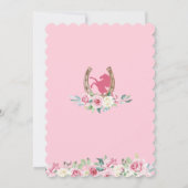 Pink Roses Floral Boots Western Charro Quinceañera Einladung (Rückseite)