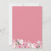 Pink Roses Floral Bridal Shower Einladung (Rückseite)