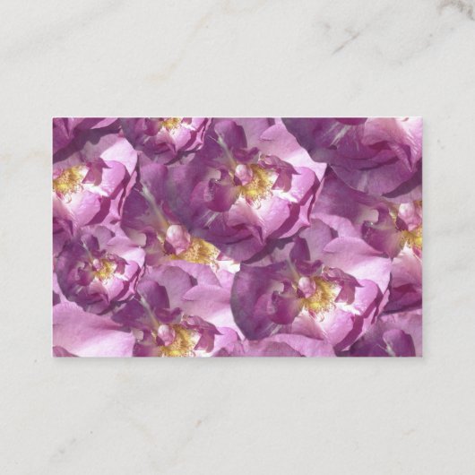 Pink Roses Floral Business Card Visitenkarte (Rückseite)