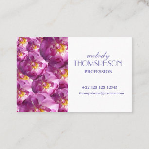 Pink Roses Floral Business Card Visitenkarte