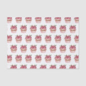 Pink Roses Floral Cupcakes Birthday Seidenpapier (Vorderseite)