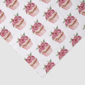 Pink Roses Floral Cupcakes Birthday Seidenpapier (Ausschnitt)