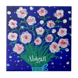 Pink Roses Floral Customized Ceramic Tile Fliese