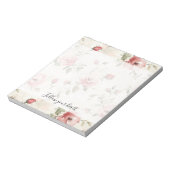 Pink Roses Floral  Notizblock (Rotiert)