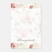 Pink Roses Floral  Post-it Klebezettel (Vorderseite)