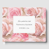 Pink Roses Floral Wedding Gästebuch (Vorderseite)
