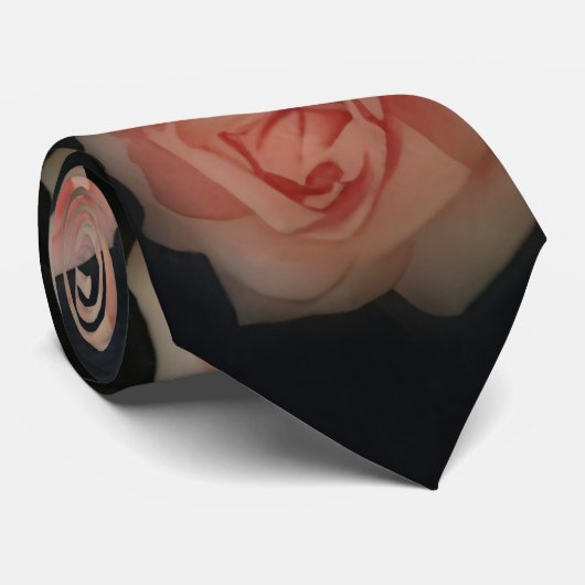 Pink Roses Flower Art Tie Krawatte (Gerollt)
