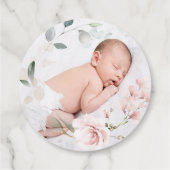 Pink Roses Foliage Cross Gefältmarken Geschenkanhänger (Rückseite)