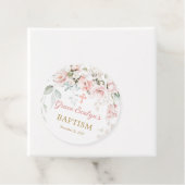 Pink Roses Foliage Cross Gefältmarken Geschenkanhänger (Beispiel)