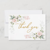 Pink Roses Foliage Kinderdusche Danke (Vorderseite)