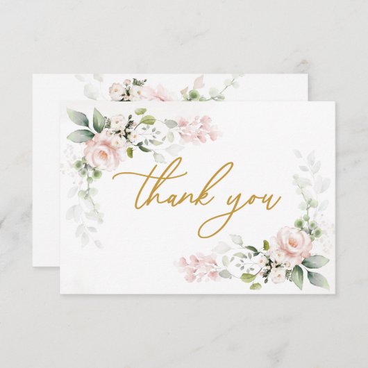 Pink Roses Foliage Kinderdusche Danke (Vorne/Hinten)