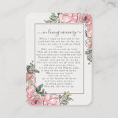 Pink Roses Foto Beerdigung Gedenkkarte Visitenkarte (Vorderseite)