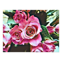 PINK ROSES FOTODRUCK