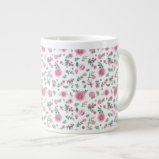 Pink Roses Galore Jumbo-Tasse (Vorderseite Rechts)