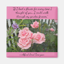 Pink Roses Gedanken von You Square Magnet