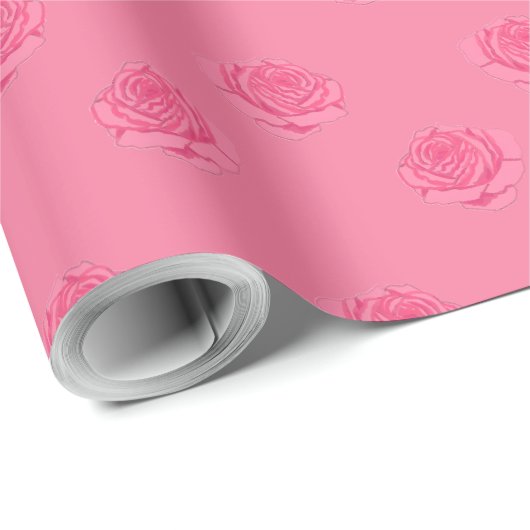Pink roses geschenkpapier (Rolleneckpunkt)