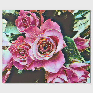 PINK ROSES GESCHENKPAPIER