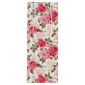 Pink Roses Geschenktasche Geschenktüte Für Weinflaschen (Vorderseite)