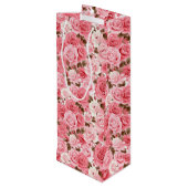 Pink Roses Geschenktasche Geschenktüte Für Weinflaschen (Rückseite Schrägansicht)