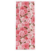 Pink Roses Geschenktasche Geschenktüte Für Weinflaschen (Rückseite)