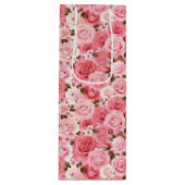 Pink Roses Geschenktasche Geschenktüte Für Weinflaschen (Vorderseite)