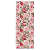 Pink Roses Geschenktasche Geschenktüte Für Weinflaschen (Rückseite)