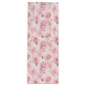 Pink Roses Geschenktasche Geschenktüte Für Weinflaschen (Vorderseite)