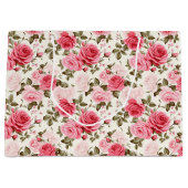 Pink Roses Geschenktasche Große Geschenktüte (Vorderseite)