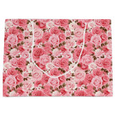 Pink Roses Geschenktasche Große Geschenktüte (Vorderseite)