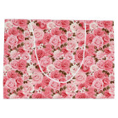 Pink Roses Geschenktasche Große Geschenktüte (Rückseite)