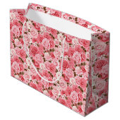 Pink Roses Geschenktasche Große Geschenktüte (Rückseite Schrägansicht)