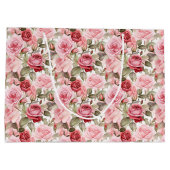 Pink Roses Geschenktasche Große Geschenktüte (Rückseite)