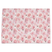 Pink Roses Geschenktasche Große Geschenktüte (Vorderseite)