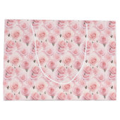 Pink Roses Geschenktasche Große Geschenktüte (Rückseite)