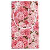 Pink Roses Geschenktasche Kleine Geschenktüte (Rückseite)