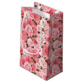 Pink Roses Geschenktasche Kleine Geschenktüte (Rückseite Schrägansicht)