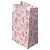 Pink Roses Geschenktasche Kleine Geschenktüte (Rückseite Schrägansicht)