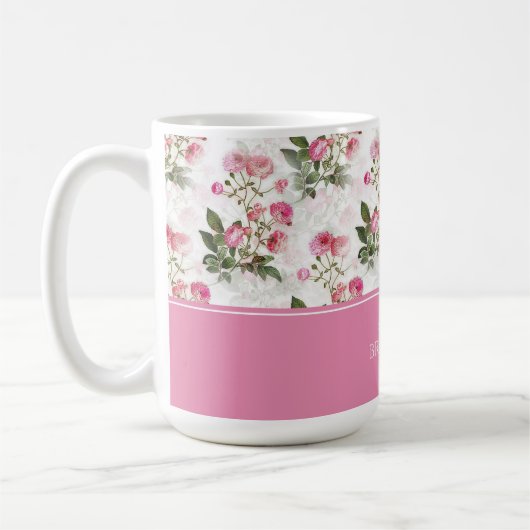 Pink Roses gestrichen Kaffeetasse (Links)