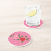 Pink roses getränkeuntersetzer (Seite)