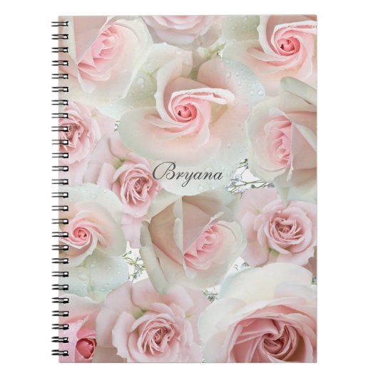 Pink Roses & Gipskraut JEDES FARBNotebook Notizblock (Vorderseite)