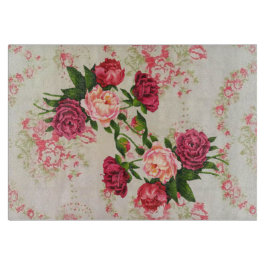 Pink Roses Glas Schneidebrett