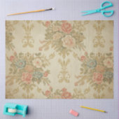 Pink Roses & Gold Floral Decoupage  Seidenpapier (Basteln)