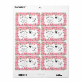 Pink Roses gold Leaves Egg Pappe Label (Vorne)