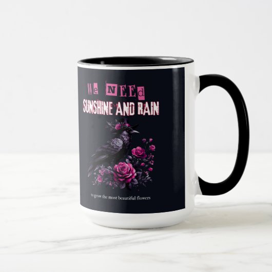 Pink Roses Gothic Mug Tasse (Rechts)