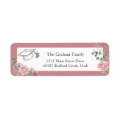 Pink Roses Graduate Cap Graduation Return Address (Vorne)
