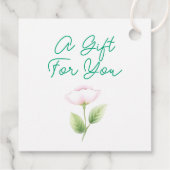 Pink Roses & Green Foliage Hochzeit Vielen Dank Geschenkanhänger (Rückseite)