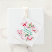 Pink Roses & Green Foliage Hochzeit Vielen Dank Geschenkanhänger (Beispiel)